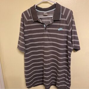 Vintage Nike polo gray tag , gray and baby blue striped polo shirt mens XL